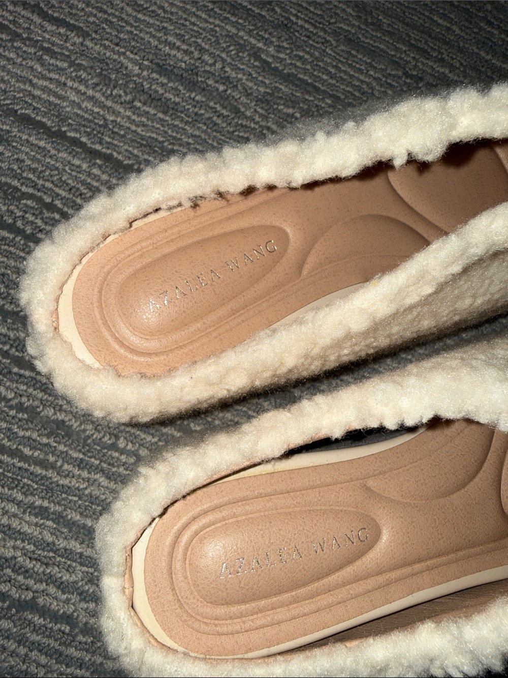 Cream Sherpa Slip-On Platform Shoes - Picture 2 of 6